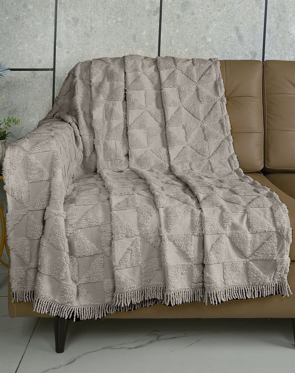 Firki Cotton Sofa Throw Cover | Hand-Woven Finish