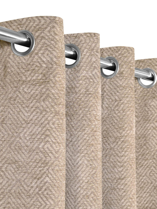 Beige long door blackout curtains 2 Piece