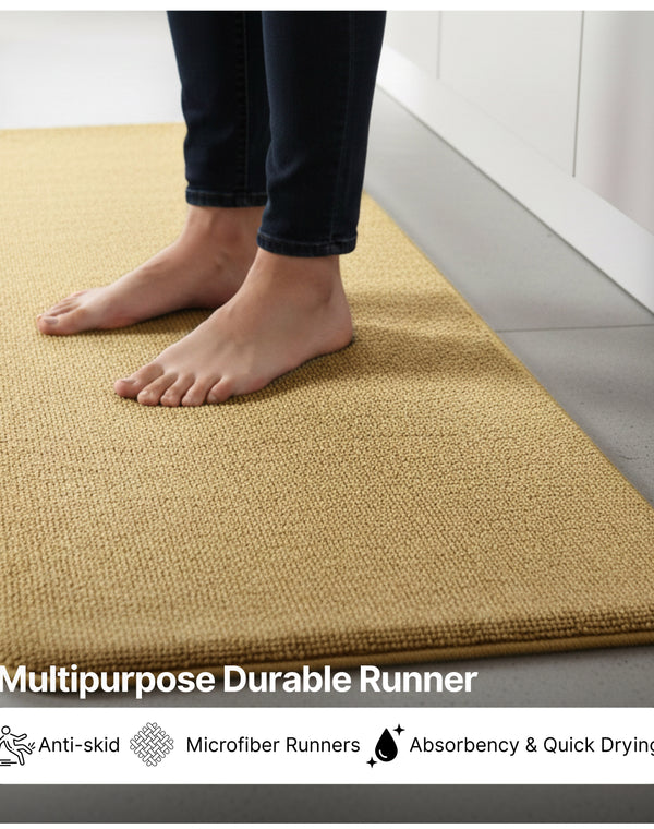 Solid Plain Floor Runner | Soft, Durable & Washable | Ideal for Hallway or Bedside Use