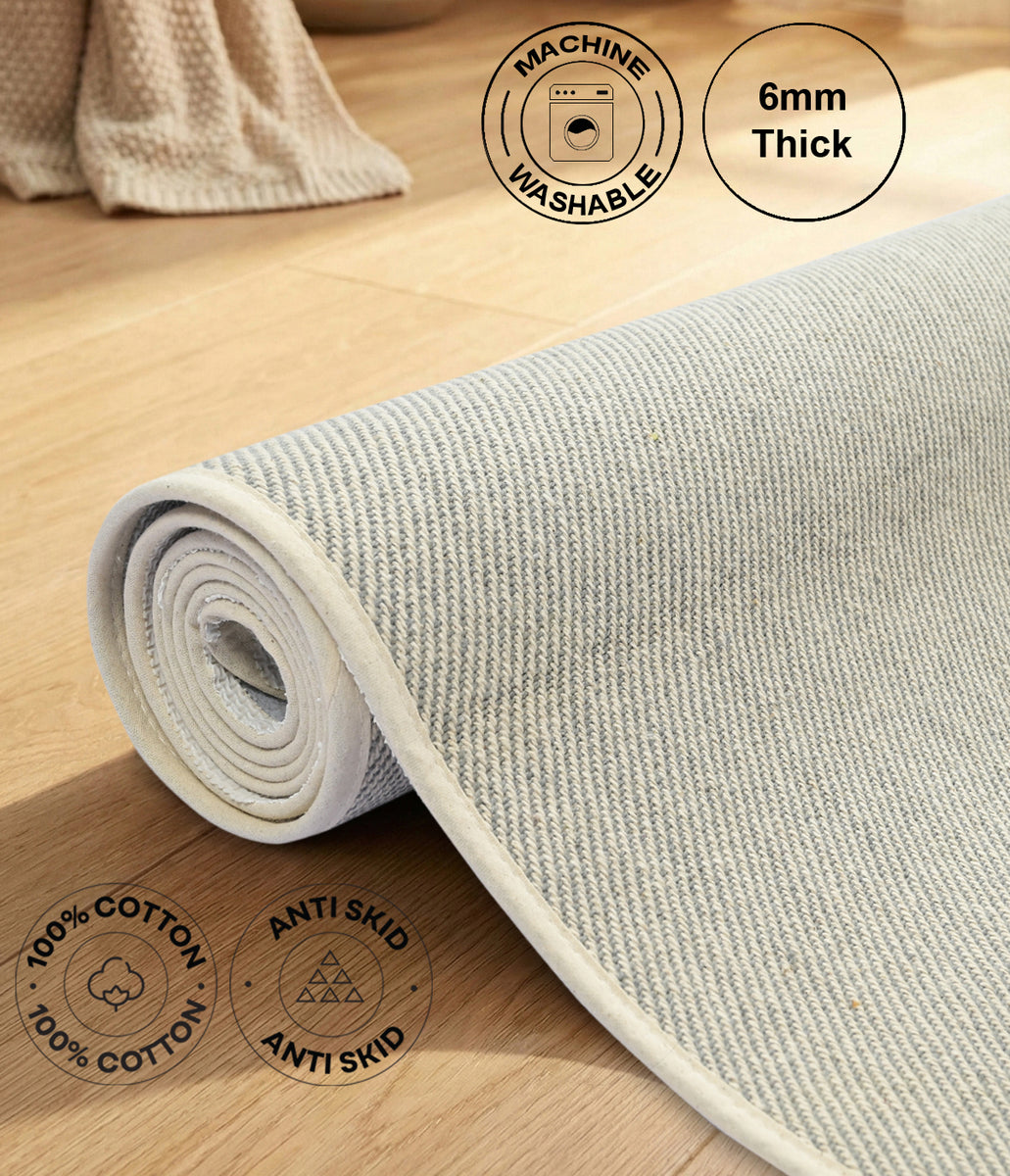 Cotton Handwoven Anti Slip Coating Grey Yoga mat online