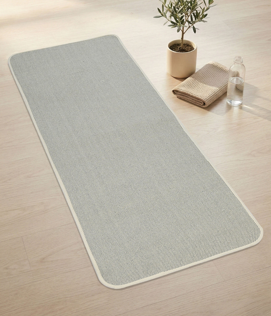 Cotton Handwoven Anti Slip Coating Grey Yoga mat online