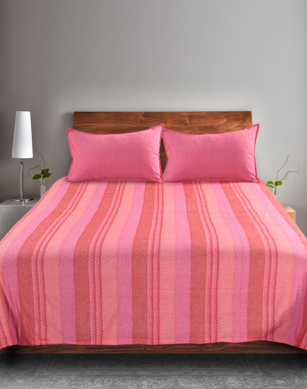 Joy Handwoven Cotton Bed Cover Set – Light Textured Finish | Vibrant Look