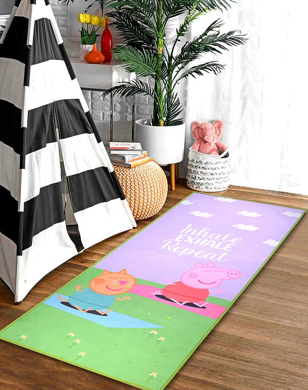 Peppa Pig Adventure Yoga Mat | All-Purpose Workout Mat for Boys & Girls | Soft Grip | 7mm Thick