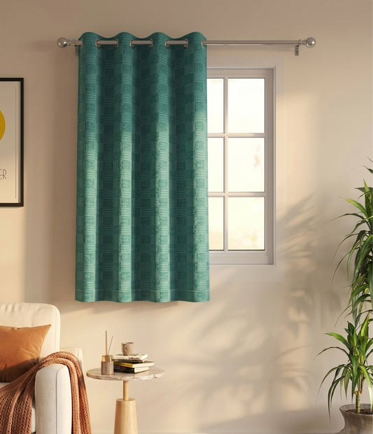 Huck Lace Pattern Cotton Curtain | Breathable Woven Yarn | Home Living Room Lobby Bedroom|