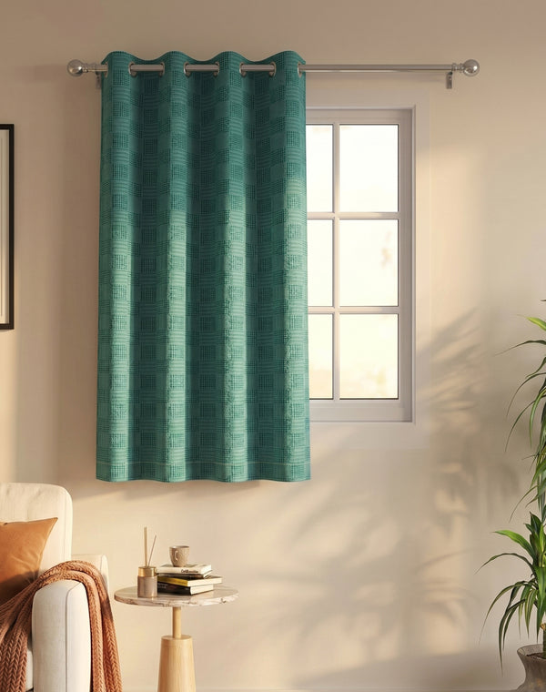 Huck Lace Pattern Cotton Curtain | Breathable Woven Yarn | Home Living Room Lobby Bedroom|