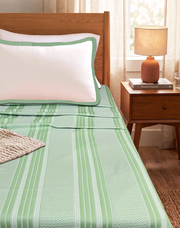 PRESCIO Cotton & Microfiber Flat Bedsheet | 50% Cotton & 50% Microfiber | 180 TC (Weight= 400 TC) | Soft, Breathable, Colorfast, Lint-Free & Quick Dry | Woven Bed Sheet