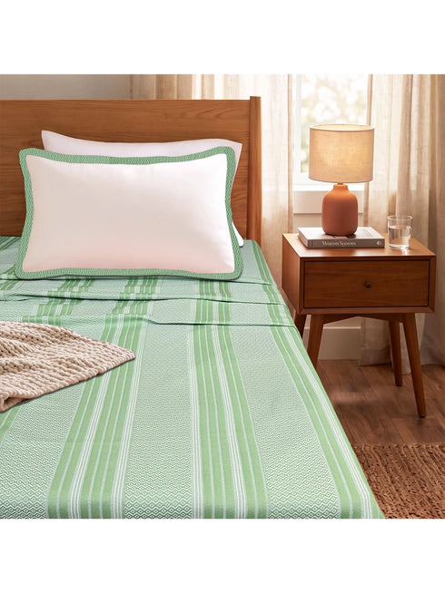 PRESCIO Cotton & Microfiber Flat Bedsheet | 50% Cotton & 50% Microfiber | 180 TC (Weight= 400 TC) | Soft, Breathable, Colorfast, Lint-Free & Quick Dry | Woven Bed Sheet
