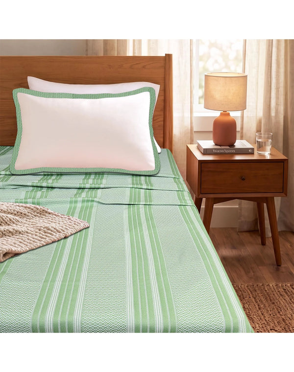 PRESCIO Cotton & Microfiber Flat Bedsheet | 50% Cotton & 50% Microfiber | 180 TC (Weight= 400 TC) | Soft, Breathable, Colorfast, Lint-Free & Quick Dry | Woven Bed Sheet