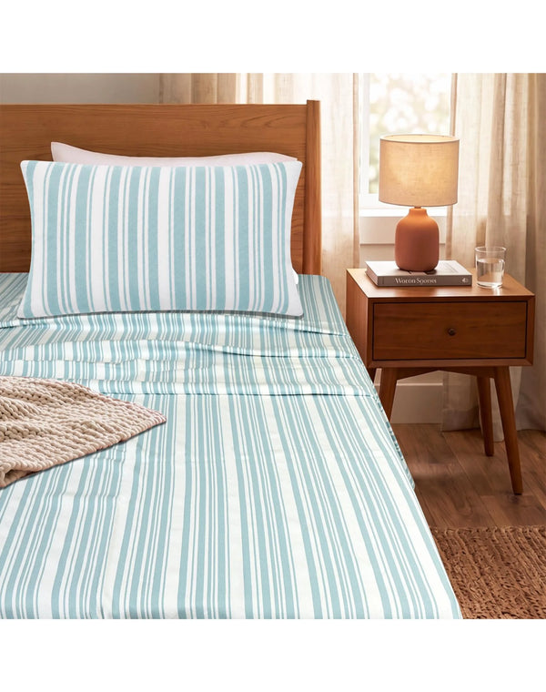 LA Strie Cotton Microfiber Bedsheet | 180 TC (Equivalent to 400 TC) | Woven, Colorfast & Quick Dry | Machine Washable