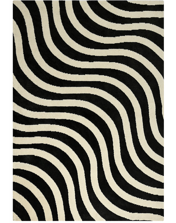 Epal Modern Wavy Line Pattern Carpet for Living, Drawing & Bedroom | Soft Polyester & olefin BCF Yarn Area Rug with Strong Backing (11mm Pile Height)
