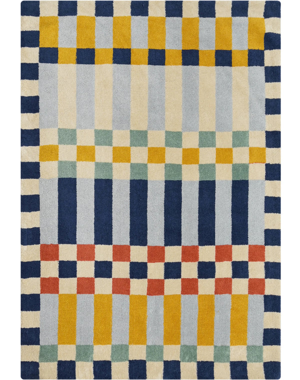 Franc Modern Geometric Multicolor Carpet for Living, Drawing & Bedroom | Soft Polyester BCF Area Rug with Strong Backing (11mm Pile Height)