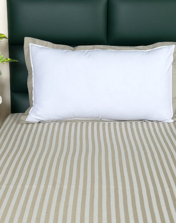 Reka Cotton Rich Bedsheet | Elegant Stripe Woven Bed Sheet | 180 TC (Weight 400 TC) | Soft & Comfortable Bedsheet for Bedroom