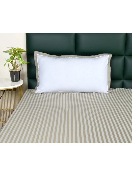 Reka Cotton Rich Bedsheet | Elegant Stripe Woven Bed Sheet | 180 TC (Weight 400 TC) | Soft & Comfortable Bedsheet for Bedroom