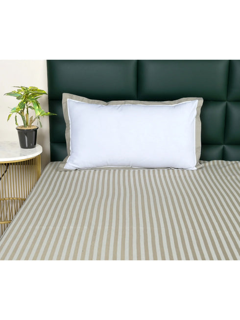 Reka Cotton Rich Bedsheet | Elegant Stripe Woven Bed Sheet | 180 TC (Weight 400 TC) | Soft & Comfortable Bedsheet for Bedroom