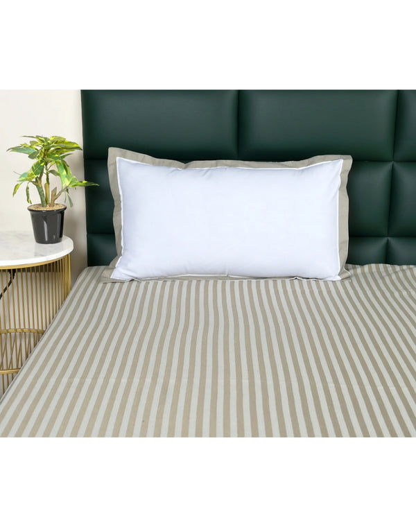 Reka Cotton Rich Bedsheet | Elegant Stripe Woven Bed Sheet | 180 TC (Weight 400 TC) | Soft & Comfortable Bedsheet for Bedroom