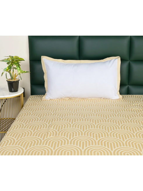 Darpa Cotton Rich Bedsheet | Elegant Geometric Arch Pattern Woven Bed Sheet | 180 TC (Weight 400 TC) | Soft & Comfortable Bedsheet for Bedroom