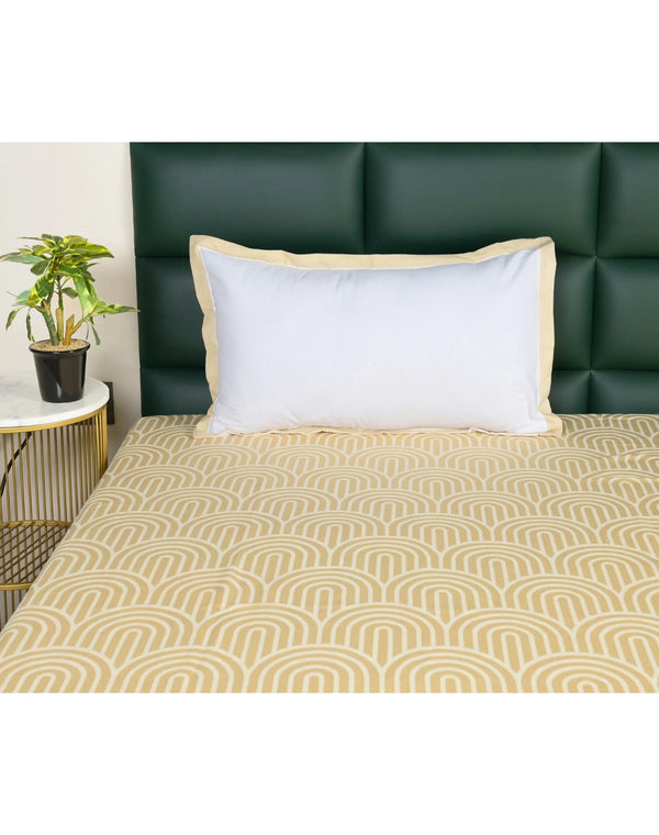 Darpa Cotton Rich Bedsheet | Elegant Geometric Arch Pattern Woven Bed Sheet | 180 TC (Weight 400 TC) | Soft & Comfortable Bedsheet for Bedroom