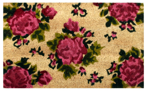 Saral Home Coir Door Mat |  Floral Print | Durable & Easy Care