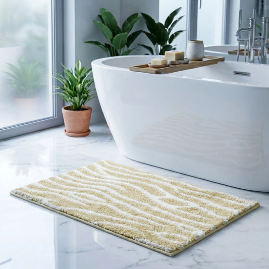 Dune Microfiber Bath Mat | Soft & Absorbent Bathroom Floor Mat | Anti-Slip | Quick Dry