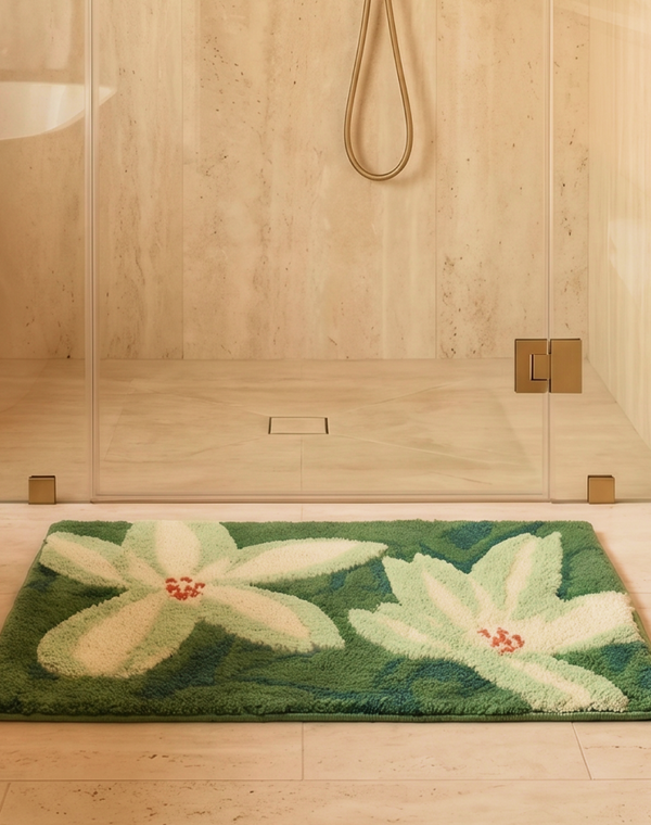 Jasmine Microfiber Bath Mat | Soft & Absorbent Bathroom Floor Mat | Quick Dry & Washable