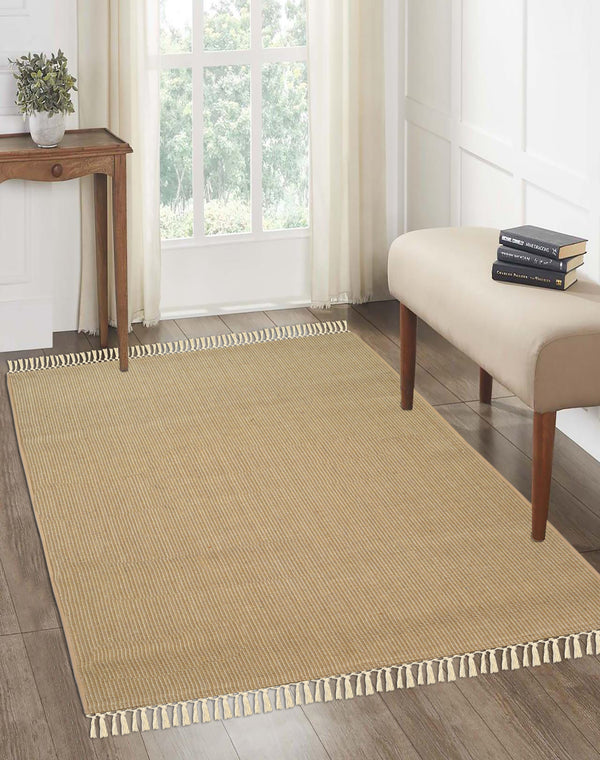 Driftweave Cotton Jute Rug with Fringe