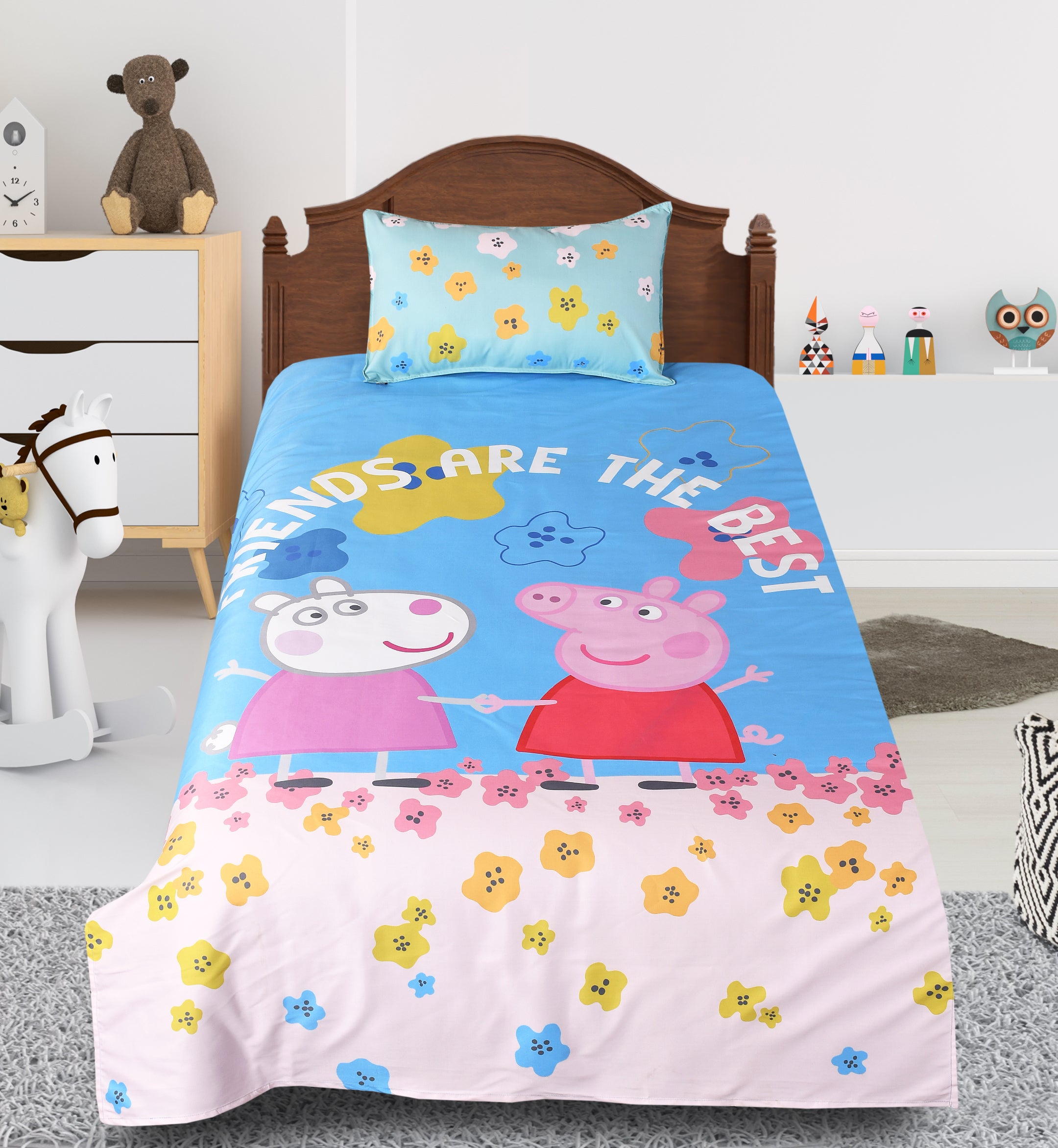 Minecraft Polar Bear Dubbel Dekbedovertrek Beddengoed Set | Officieel Gelicenseerd Omkeerbaar 2 Zijdig Ontwerp Blauw Tweepersoons