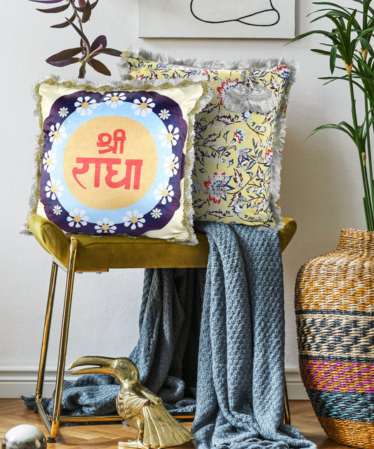 Saral Home Shri Radha Cushion 45 x 45 CM , 1PC