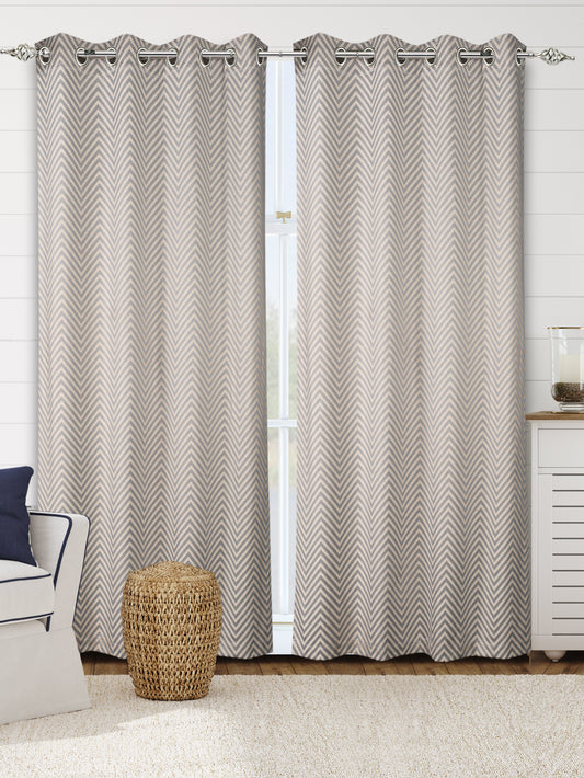 Stylish Chevron Damask Cotton Curtain for living room online 2023